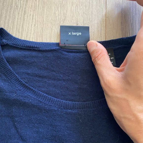 Strellson Navy "Extra Fine Merino" Wool Sweater - Picture 6 of 12